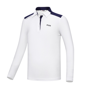 PGM儿童高尔夫服装秋季衣服女童长袖T恤POLO衫运动球服青少年上衣
