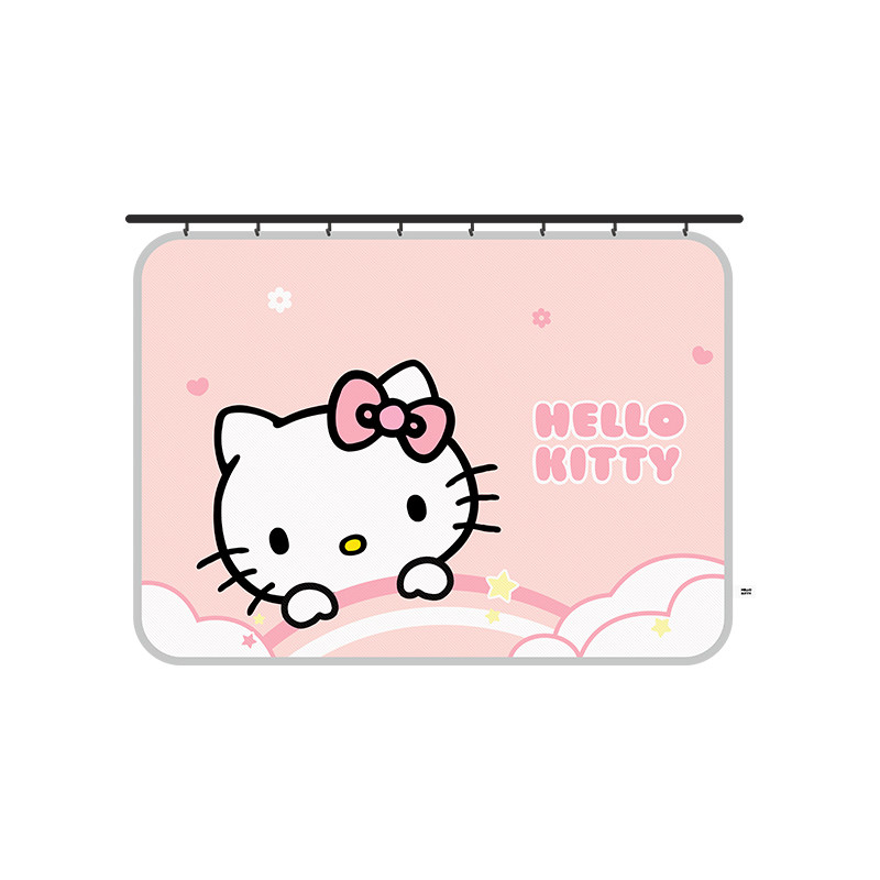 kitty汽车遮阳帘轨道式侧窗车内宝宝防晒窗帘后排儿童遮光挡隐私