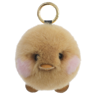 网红獭兔毛小黄鸭汽车钥匙扣挂饰可爱毛绒玩偶公仔书包挂件礼物
