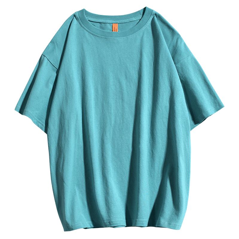 220g重磅纯棉纯色t恤男女休闲百搭半袖情侣装全棉短袖打底衫上衣