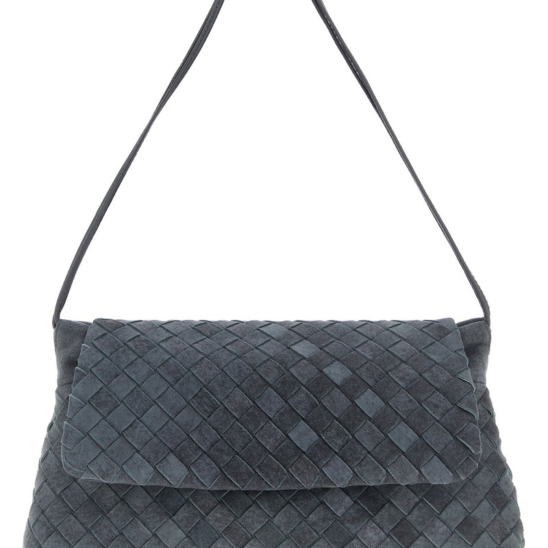 BOTTEGA VENETA女士BV中号giorno蓝色麂皮包26早秋新款意大利代购
