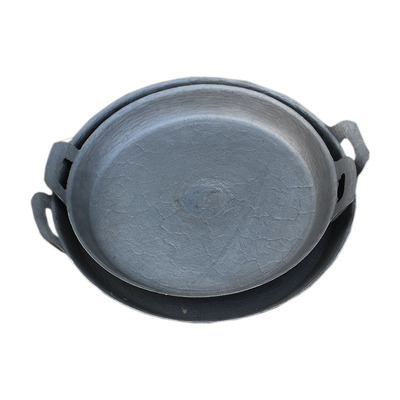 老式无涂层铸铁平底锅烙饼锅龟纹