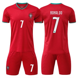 2026国家队葡萄牙球衣t恤7号C罗儿童足球服短袖套装男训练服定制