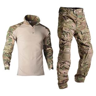 战狼同款春夏季户外长袖CP迷彩青蛙服男军训教官战术套装女CS耐磨