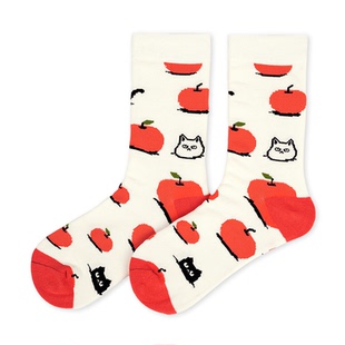 【平安守护袜】Walki踩点喵星梦境中筒女袜大童袜-失眠果园红袜