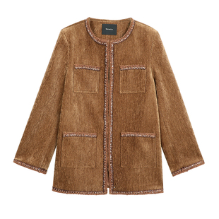 Maven Lin 香风邂逅 法式圆领小香风外套女松弛廓形中长款大衣