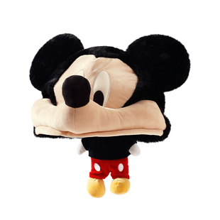 迪士尼帽子女2025新款米奇米妮史迪仔毛绒玩偶帽拍照打卡情侣头套