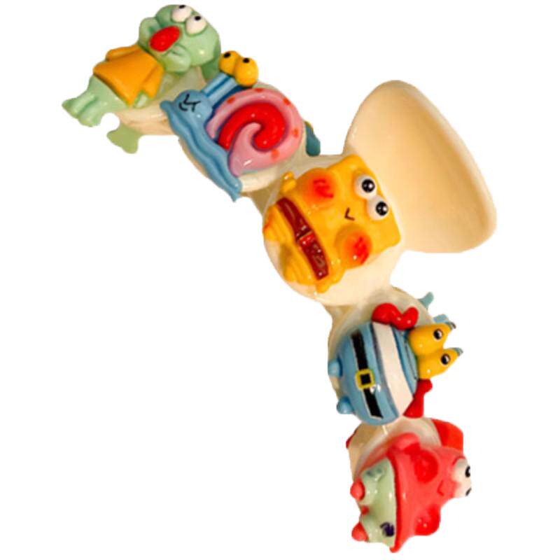 卡通海绵宝宝派大星抓夹女甜美可爱少女发夹后脑勺夹子头饰鲨鱼夹