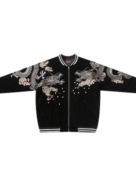 重刺-刺绣夹克龍棒球服秋冬插肩