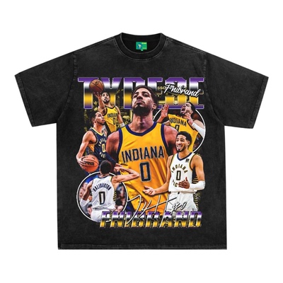 哈里伯顿美式复古印花T恤