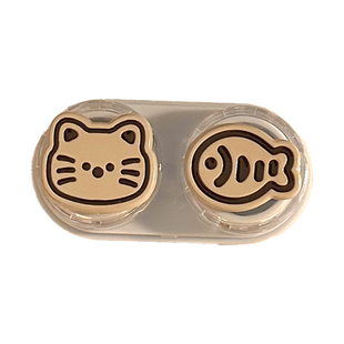 可爱美瞳盒双层抽屉式便携小巧伴侣盒收纳护理盒防漏隐形眼镜盒子