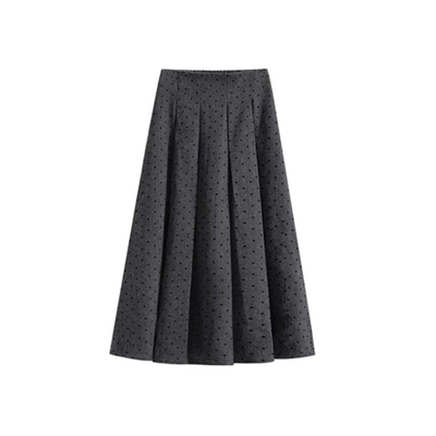 波点超好看冬装毛呢半身裙