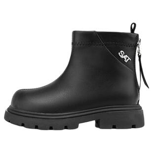 星期六女童马丁靴2025新款秋冬儿童加绒款小皮靴女孩中小童小短靴