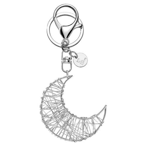 创意高级感小众镂空月亮星星钥匙扣挂件ins潮手工制作钢丝挂饰品