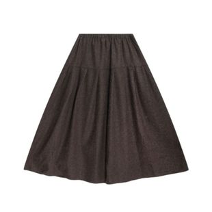 BUCH WEAR半身裙女2025冬季时尚羊毛混纺宽松纯色褶皱裙子253149