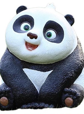 户外园林景观仿真小熊猫摆件玻璃钢动物雕塑庭院幼儿园动物园装饰