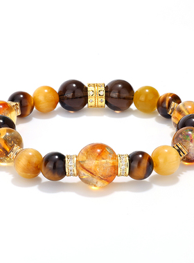 【大金霸】天然黄水晶金手链