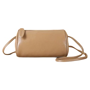 真皮女斜挎小手机包2026新春夏潮复古高级感牛皮单肩包枕头小圆包