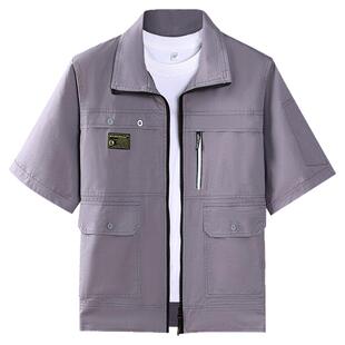 夏季薄款工作服套装男纯棉电焊工防烫耐磨劳保服工厂车间短袖工装