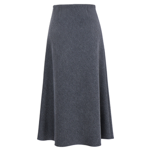 HONRN/红人修身收腰显瘦a字毛呢裙子半身裙女秋冬长款HK59OQ080