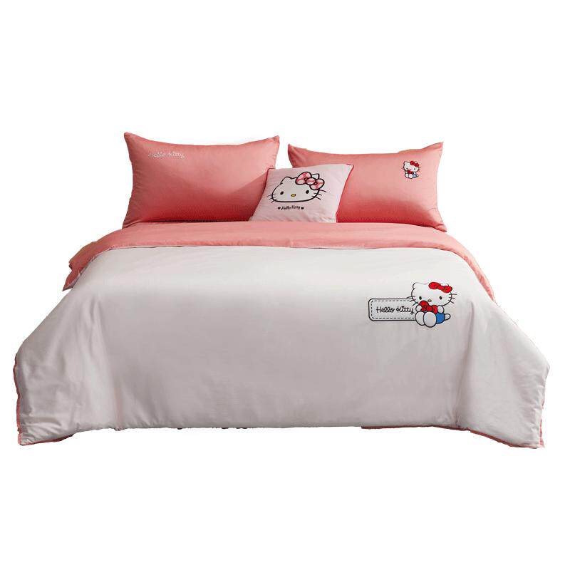 水星家纺100支长绒棉A类抗菌三/四件套儿童套件床单床笠被套床品