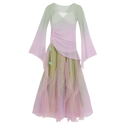 儿童古典舞蹈演出服飘逸身韵纱衣练功服仙气中国舞超仙古风舞蹈服