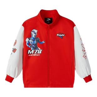 奥特曼联名安踏儿童男小童丝光绒运动上衣冬季保暖御寒厚外套