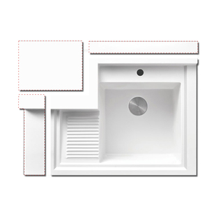 切角阳台洗衣盆带搓板一体盆定制伴侣台面家用水槽单盆洗衣池台盆