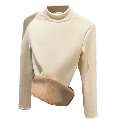 羊羔绒加绒加厚打底衫