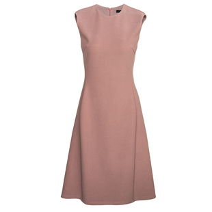 罗衣简约纯色无袖连衣裙女2025春装新款时尚通勤修身中长裙09273