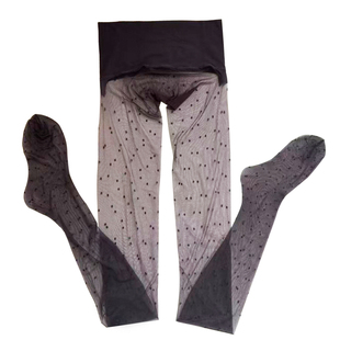 蒋大猫波点丝袜无缝裆连裤袜女0d黑丝超薄高透性感提花圆点打底袜