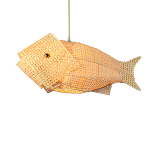 日式竹艺吊灯餐厅火锅店茶室民宿吧台过道现代中式禅意竹编小吊灯