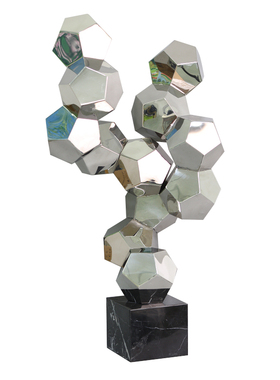 大堂艺术风几何不锈钢落地摆件