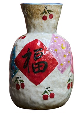 景德镇喜福乐客厅插花摆件中古风