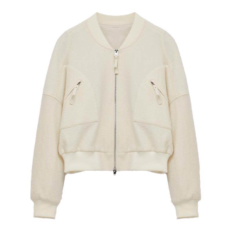 MESUX米岫新品美丽诺绵羊毛棒球服通勤休闲夹克外套MMWUH108