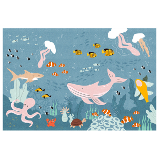 垫子地垫儿童地毯阅读区卡通学习桌电脑椅子书房地毯卧室床边脚垫