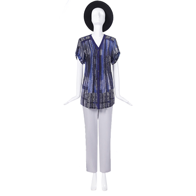 性感V领，宽松显瘦衬衫靓诺抽象