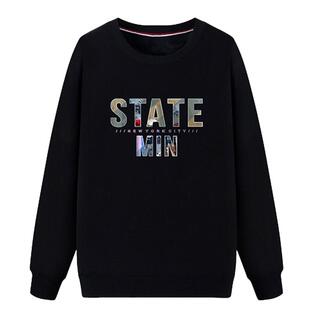 秋冬纯棉加绒纯棉卫衣男圆领宽松春秋季纯棉长袖T恤卫衣男打底潮