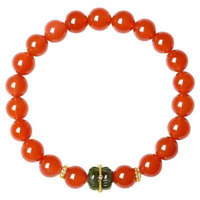 收藏级保山冰红南红玛瑙手串