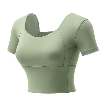 带胸垫瑜伽训练服短袖高级感