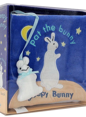 Sleepy Bunny英文原版绘本 晚安/睡着的小兔子 Pat the Bunny 拍拍小兔子Cloth Books 触摸布书幼儿童启蒙英语读本 宝宝睡前故事