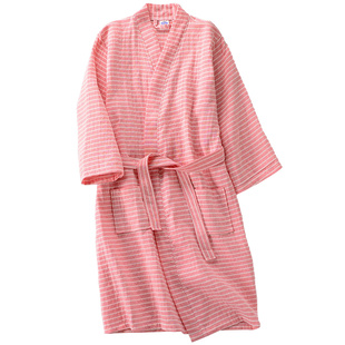 纯棉纱布浴袍成人女短袖吸水浴衣男款美容院专用汗蒸夏季全棉睡袍