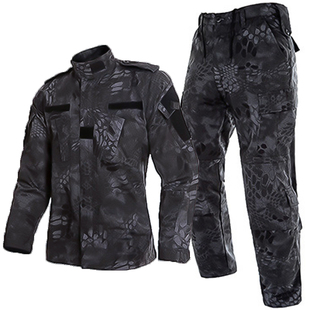 蟒纹迷彩服套装男女春秋CP战术服CS美式大码暗夜工作服训作服