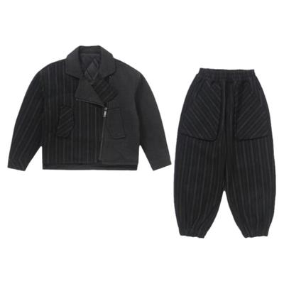 男童休闲套装翻领拼接