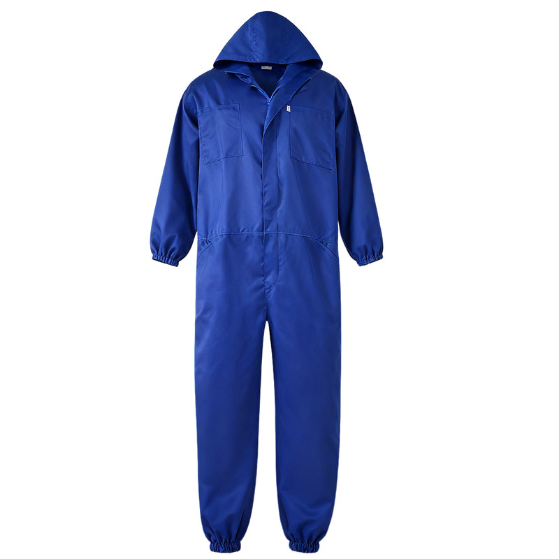 劳保服连体连帽工作服薄喷漆男汽修连体衣维修车间服养殖防尘服夏