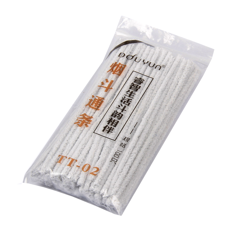 斗韻100支裝煙斗通條煙嘴煙道清理工具清潔棉條配件不易掉毛100支