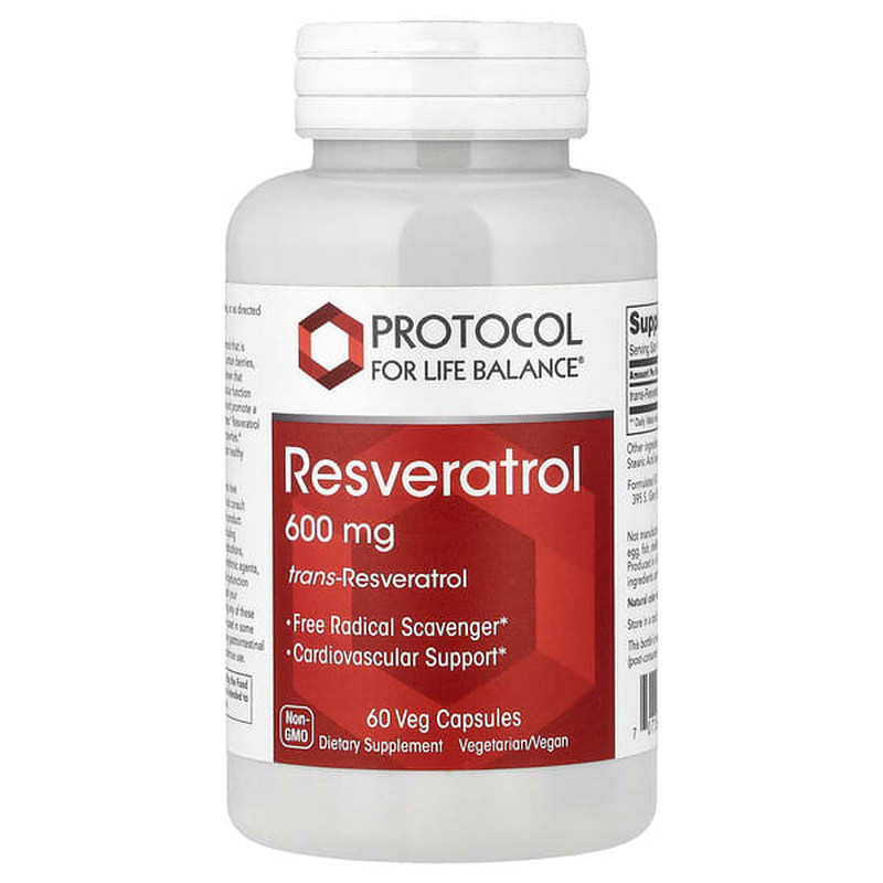 Protocol for Life Balance,白藜芦醇,600 毫克,60 粒素食胶囊
