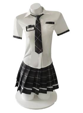 性感jk制服两件套收腰衬衫百褶裙