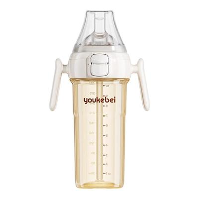 小仔象自动翻盖奶瓶吸管杯直饮杯