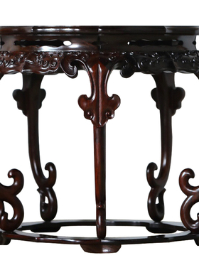 康御红大红酸枝五足葵形花架